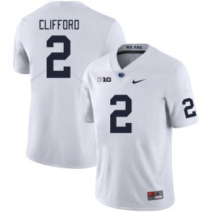 Men's Liam Clifford White Penn State Nittany Lions #2 College Football Player Jersey 202800-977