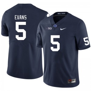 Men's Omari Evans Navy Penn State Nittany Lions #5 College Football 2024-25 Jersey 359417-856