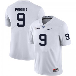Men's Beau Pribula White Penn State Nittany Lions #9 College Football Stitched Jersey 276822-996