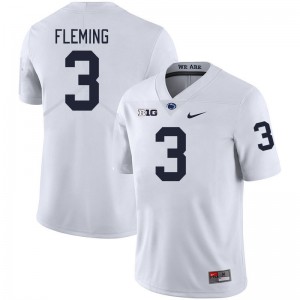 Men's Julian Fleming White Penn State Nittany Lions #3 College Football 2024-25 Jersey 624035-713
