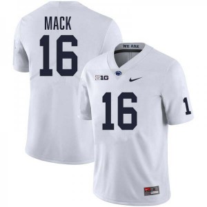 Men's King Mack White Penn State Nittany Lions #16 College Football Stitched Jersey 111957-432