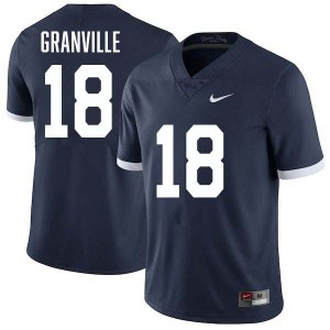 Men's Max Granville Retro Navy Penn State Nittany Lions #18 College Football Stitched Jersey 185121-693