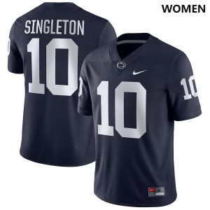 Women's Nicholas Singleton Navy Penn State Nittany Lions #10 Football Jersey 263770-563