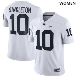 Women's Nicholas Singleton White Penn State Nittany Lions #10 Football Jersey 952901-589