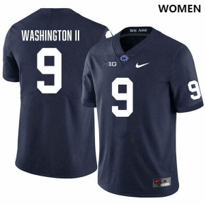 Women's Elliot Washington II Navy Penn State Nittany Lions #9 College Football Stitched Jersey 428514-412