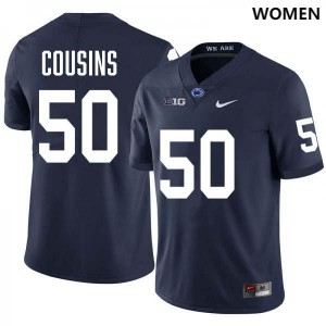 Women's Cooper Cousins Navy Penn State Nittany Lions #50 College Football Stitched Jersey 912720-659