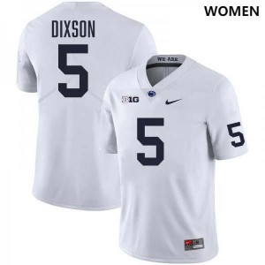 Women's Daryus Dixson White Penn State Nittany Lions #5 College Football Stitched Jersey 749343-803
