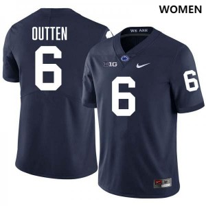 Women's Matt Outten Navy Penn State Nittany Lions #6 College Football Stitched Jersey 147778-119