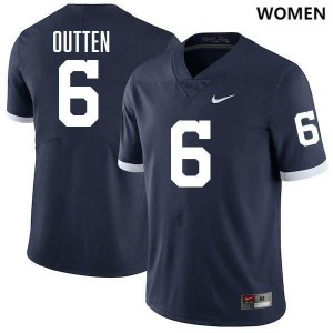 Women's Matt Outten Retro Navy Penn State Nittany Lions #6 College Football Stitched Jersey 138162-613