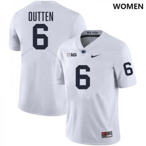 Women's Matt Outten White Penn State Nittany Lions #6 College Football Stitched Jersey 579335-377