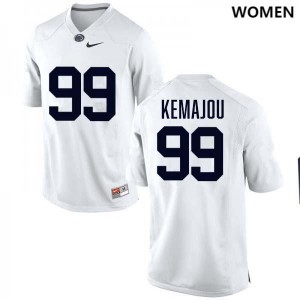 Women's Yvan Kemajou White Penn State Nittany Lions #99 College Football Stitched Jersey 569058-498