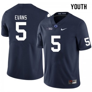 Youth Omari Evans Navy Penn State Nittany Lions #5 College Football Embroidery Jersey 393595-218