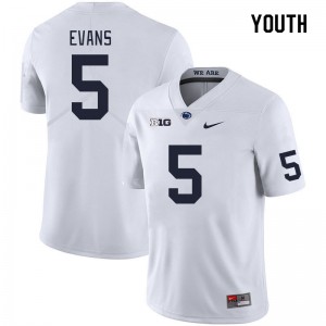 Youth Omari Evans White Penn State Nittany Lions #5 College Football NCAA Jersey 883088-682