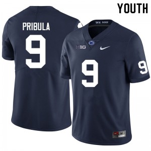 Youth Beau Pribula Navy Penn State Nittany Lions #9 College Football Embroidery Jersey 224656-382