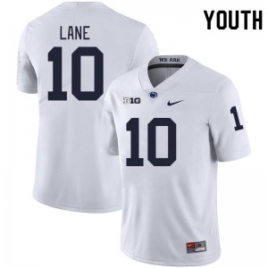 Youth Dejuan Lane White Penn State Nittany Lions #10 College Football University Jersey 224690-876