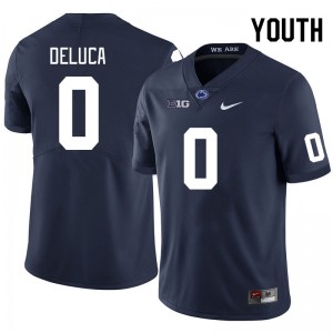 Youth Dominic DeLuca Navy Penn State Nittany Lions #0 College Football Embroidery Jersey 873788-106