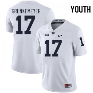 Youth Ethan Grunkemeyer White Penn State Nittany Lions #17 College Football Limited Jersey 976164-445