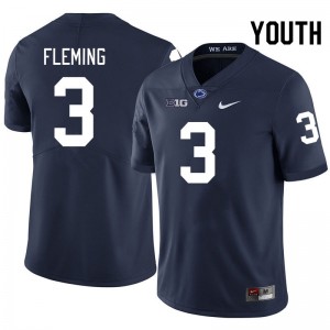 Youth Julian Fleming Navy Penn State Nittany Lions #3 College Football Embroidery Jersey 479250-365