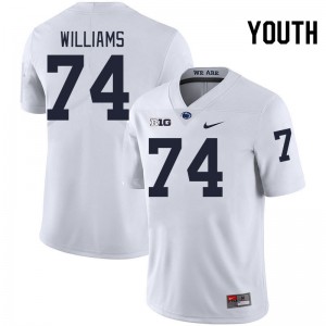 Youth J'ven Williams White Penn State Nittany Lions #74 College Football Stitched Jersey 701150-633
