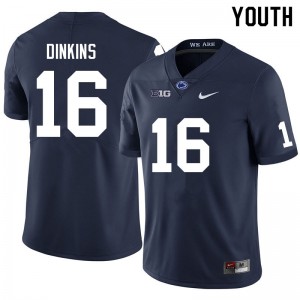 Youth Khalil Dinkins Navy Penn State Nittany Lions #16 College Football High School Jersey 215266-514