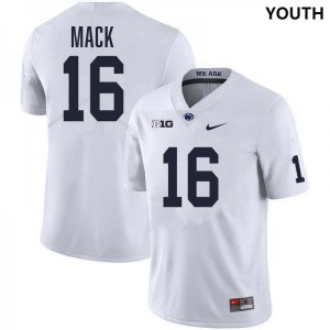 Youth King Mack White Penn State Nittany Lions #16 College Football Stitched Jersey 345410-274