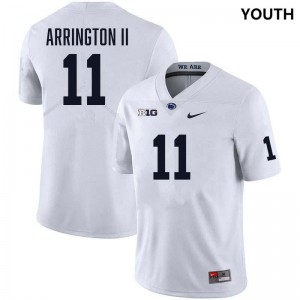 Youth LaVar Arrington II White Penn State Nittany Lions #11 College Football Stitched Jersey 821820-264
