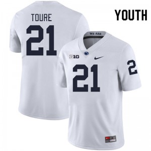 Youth Vaboue Toure White Penn State Nittany Lions #21 College Football 2024-25 Jersey 313857-784