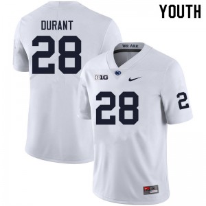 Youth Zane Durant White Penn State Nittany Lions #28 College Football High School Jersey 439993-676