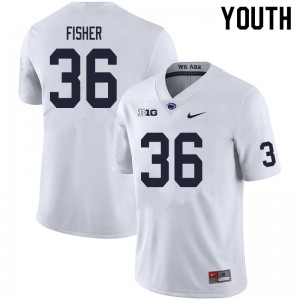 Youth Zuriah Fisher White Penn State Nittany Lions #36 College Football 2024 Jersey 142860-222