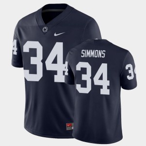 Men's Shane Simmons Navy Penn State Nittany Lions #34 College Football Game Jersey 748877-756